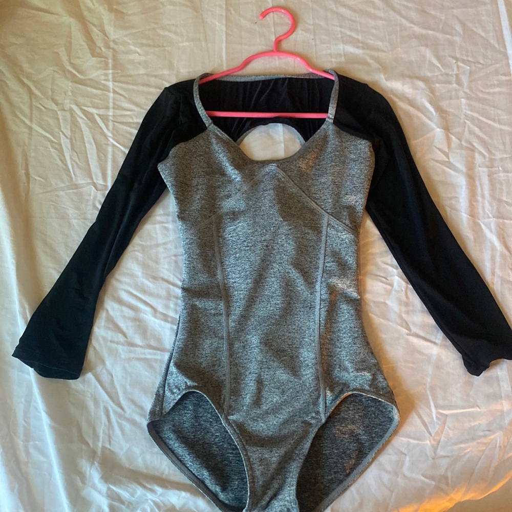 Size small, grey/black, Capezio athletic leotard